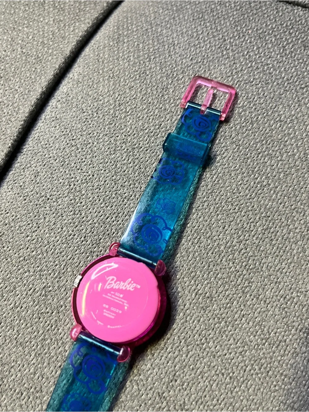 Vintage Y2K Barbie Translucent Blue Floral Watch by SII Marketing Mattel